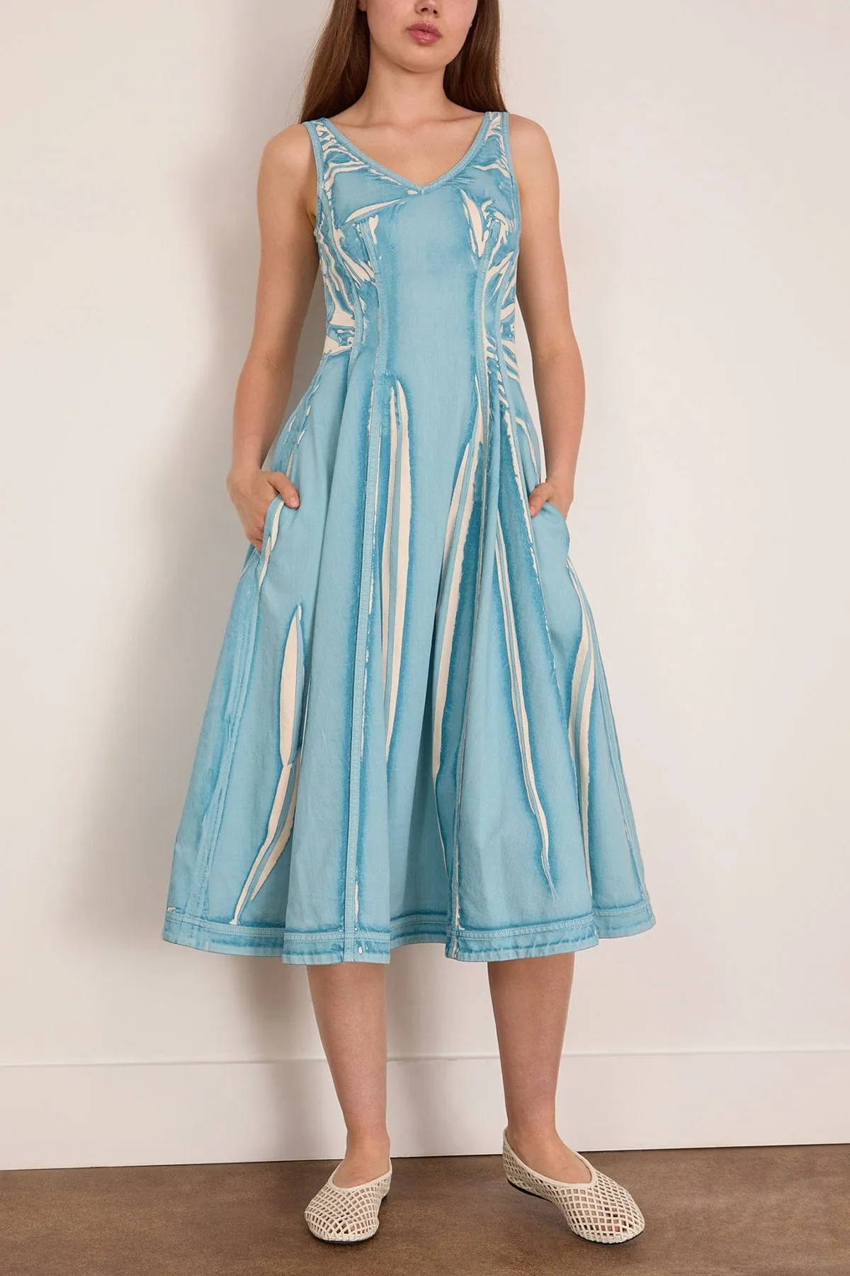 Denim Midi Balloon Dress in Sky sold by Hampden Clothing product image thumbnail 3