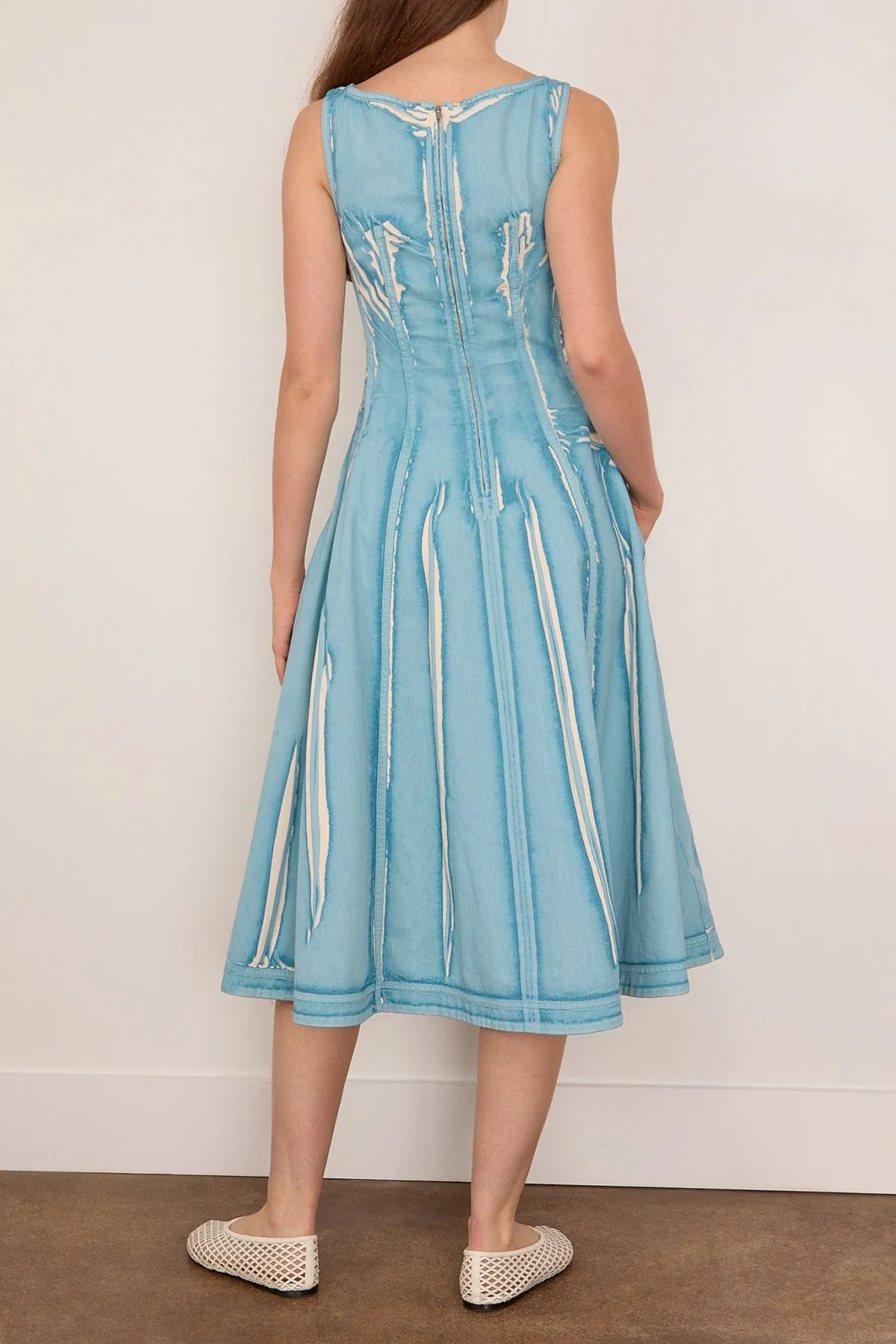 Denim Midi Balloon Dress in Sky sold by Hampden Clothing product image thumbnail 4