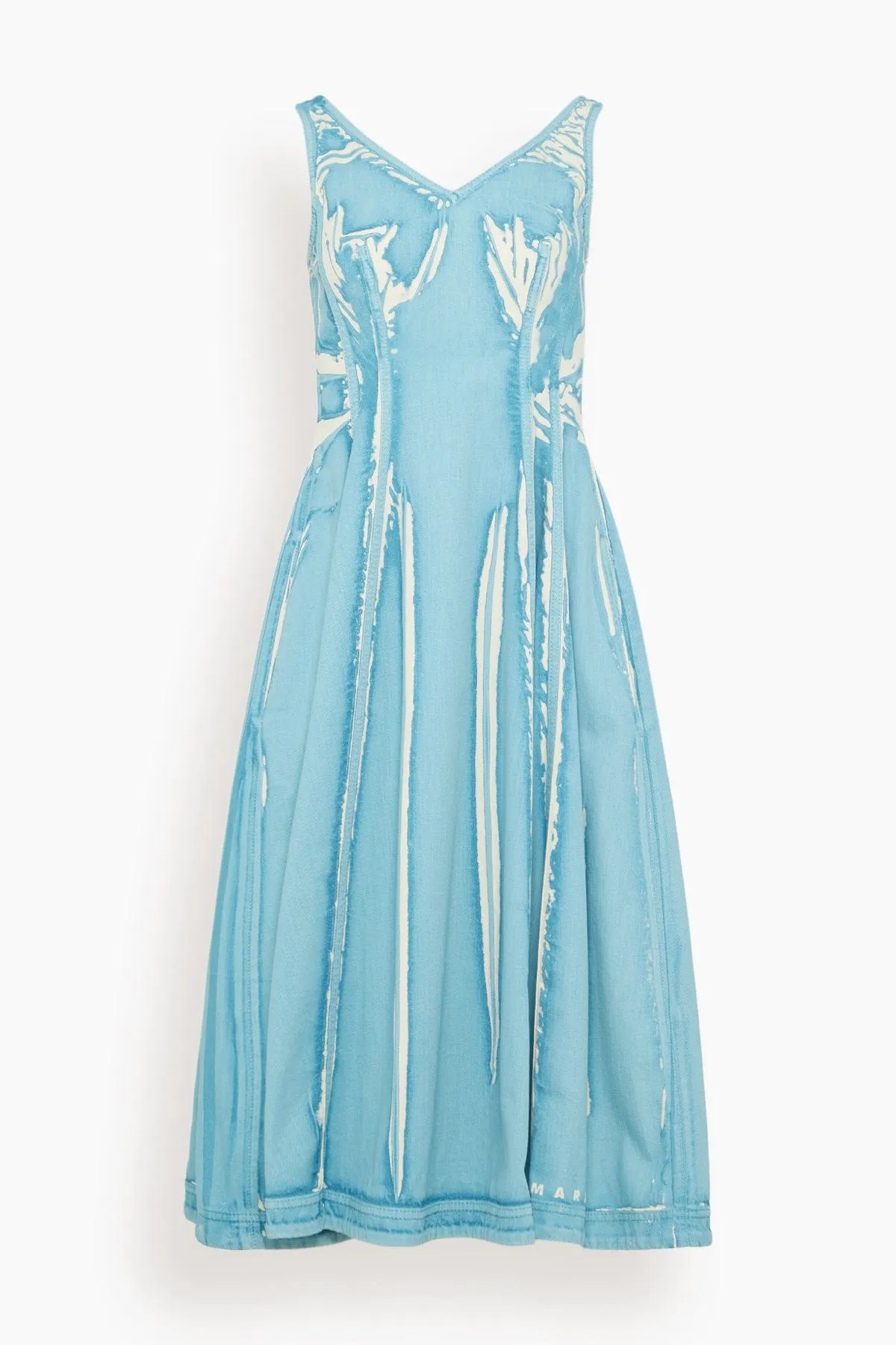 Denim Midi Balloon Dress in Sky sold by Hampden Clothing