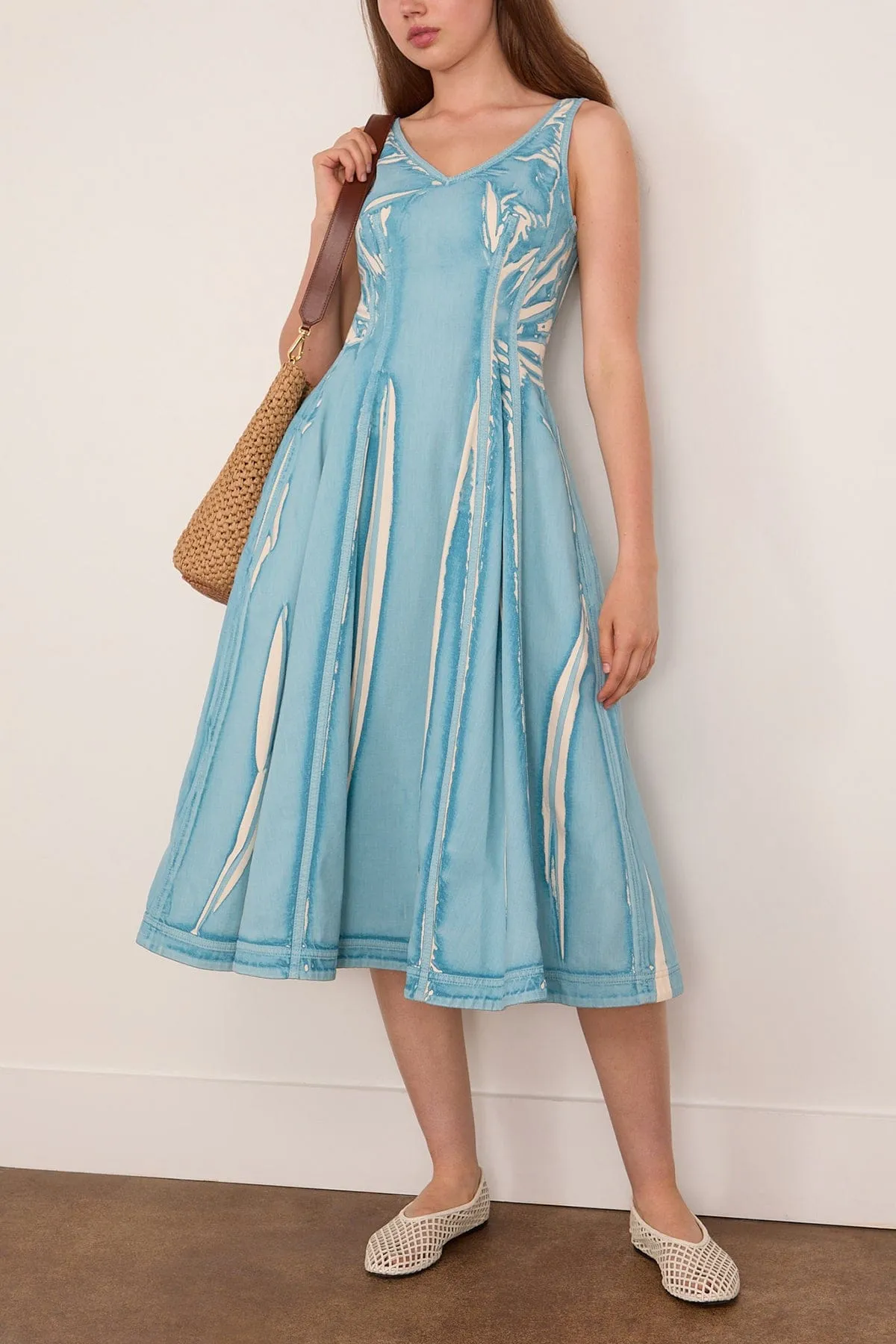 Denim Midi Balloon Dress in Sky sold by Hampden Clothing product image thumbnail 2