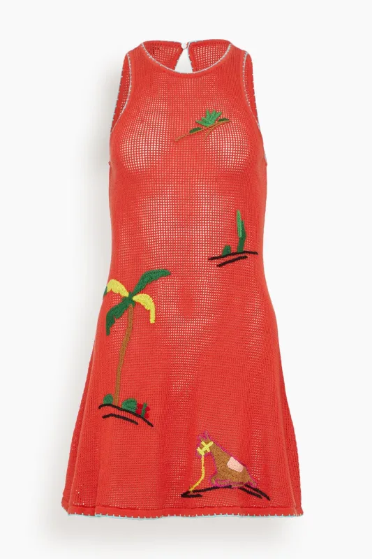 Marea Dress in Riviera Flame sold by Hampden Clothing