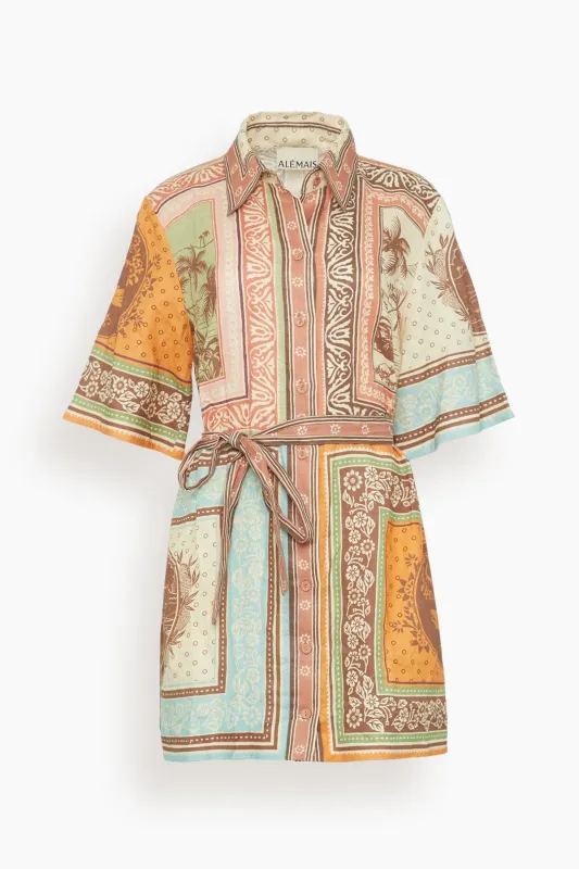 Alberta Mini Dress in Multi sold by Hampden Clothing