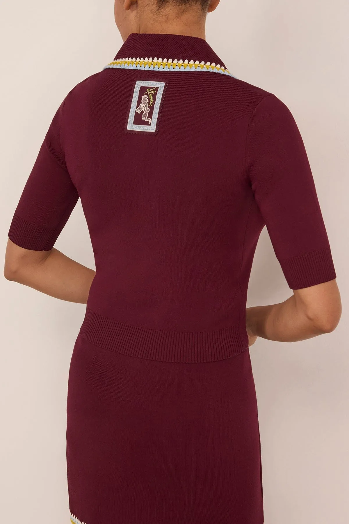 Jasper Knit Polo in Chocolate sold by Hampden Clothing product image thumbnail 4