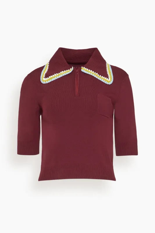 Jasper Knit Polo in Chocolate made by Alemais