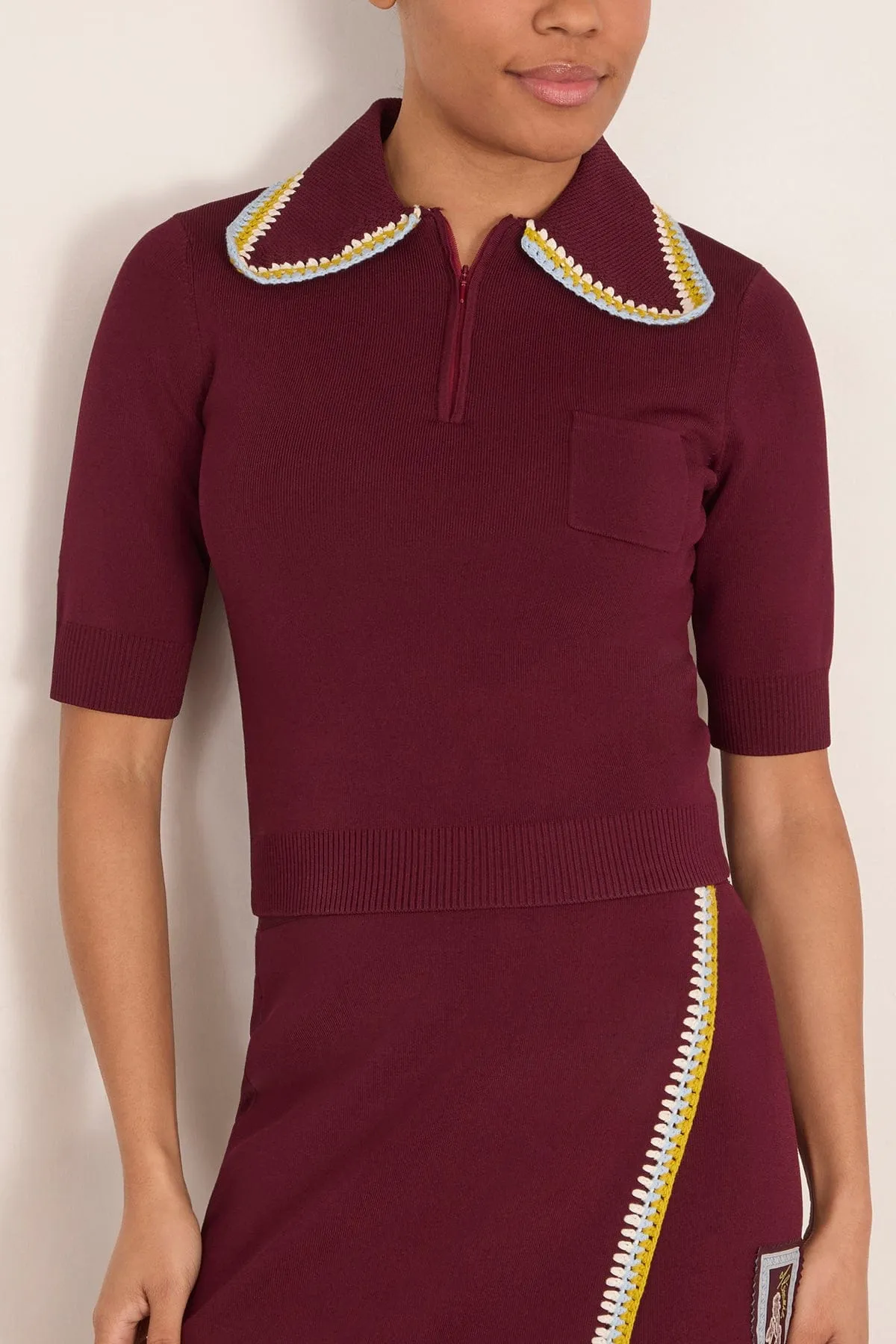 Jasper Knit Polo in Chocolate sold by Hampden Clothing product image thumbnail 3