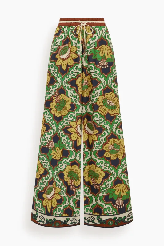 Liana Silk Palazzo Pant in Multi sold by Hampden Clothing