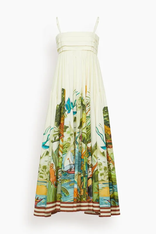 Toucan Tango Midi Dress in Multi sold by Hampden Clothing