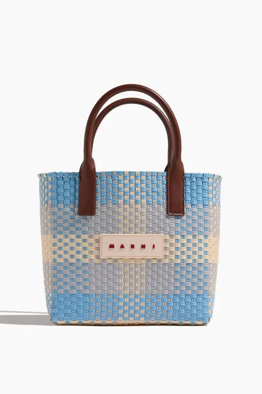 Check Tote Small in Lily White/Frost/Shadow made by Marni