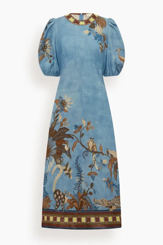 Georgie Midi Dress in Blue made by Alemais