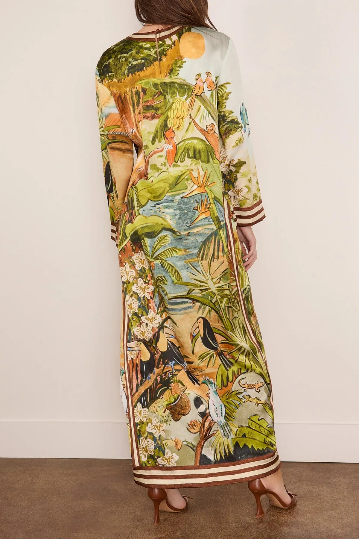 Toucan Tango Silk Midi Dress in Multi sold by Hampden Clothing product image thumbnail 4