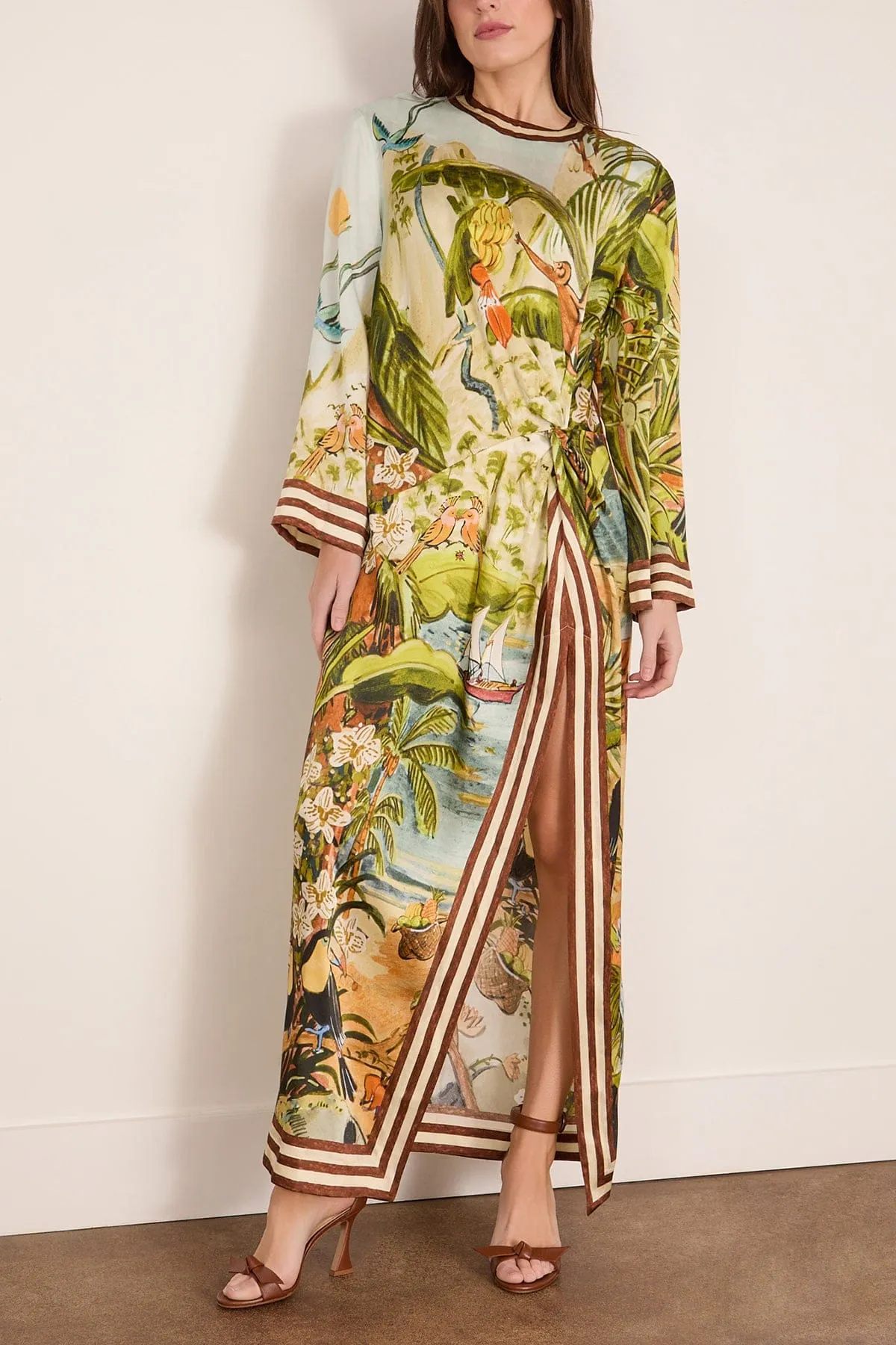 Toucan Tango Silk Midi Dress in Multi sold by Hampden Clothing product image thumbnail 3