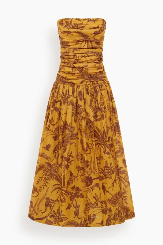Banana Blossom Ruched Gown in Multi made by Alemais