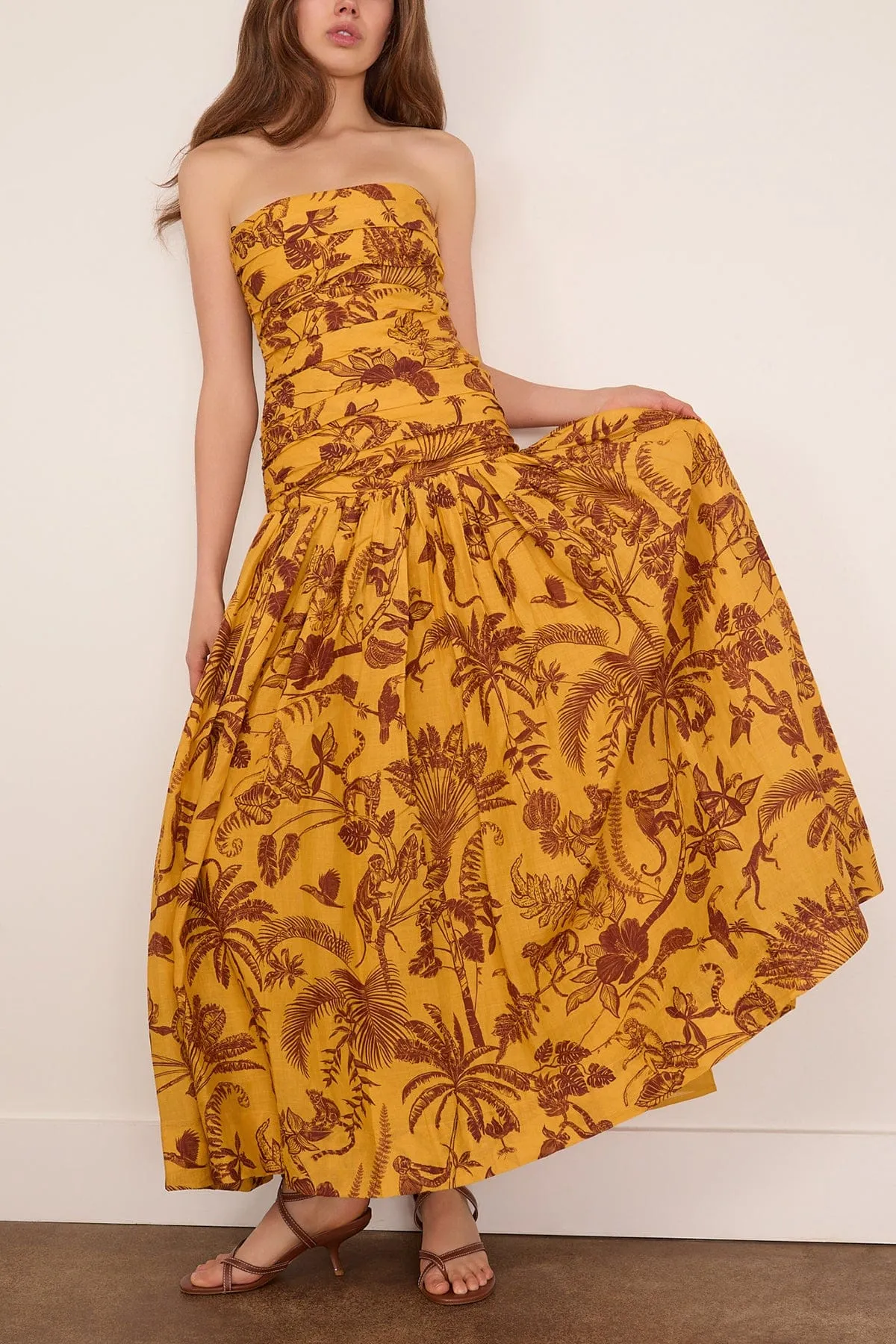 Banana Blossom Ruched Gown in Multi sold by Hampden Clothing product image thumbnail 3