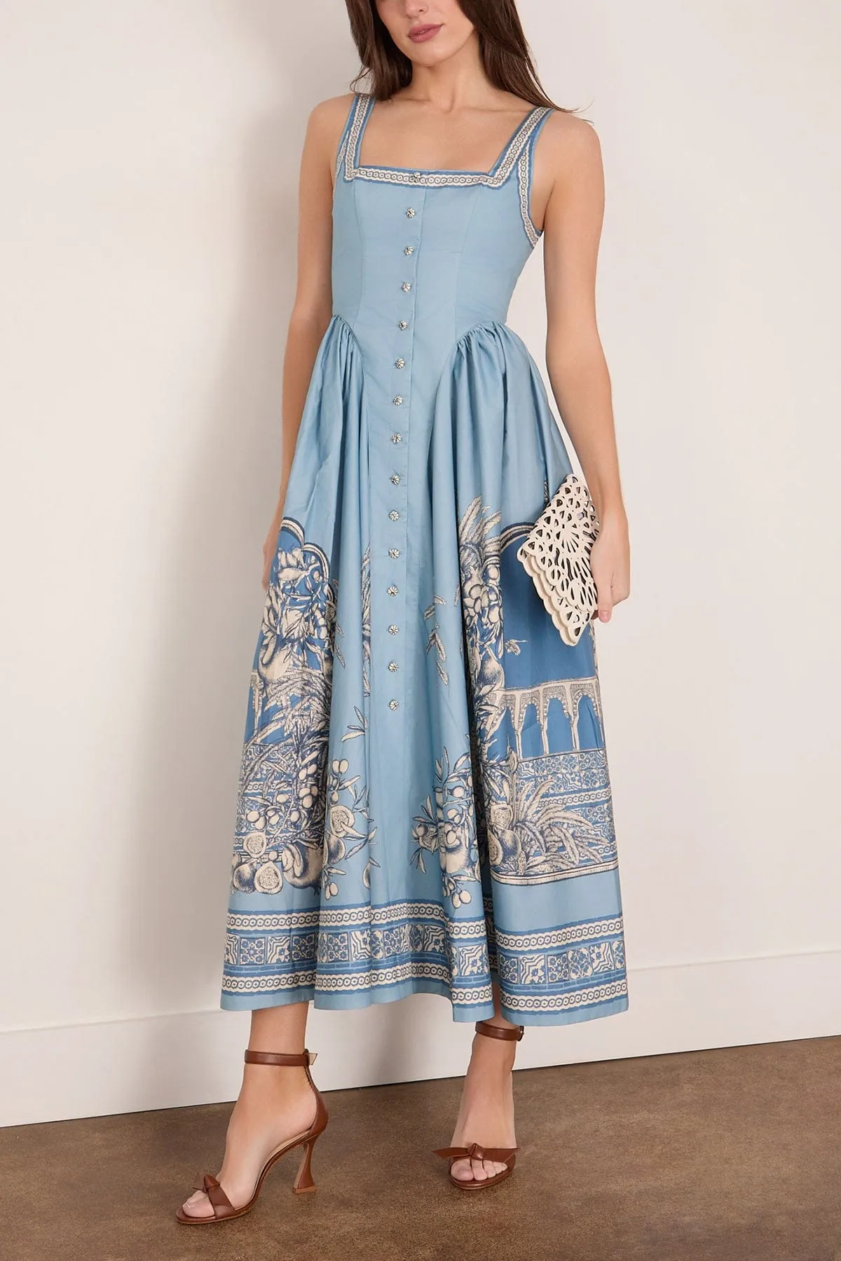 Villa Romantica Midi Dress in Blue sold by Hampden Clothing product image thumbnail 2