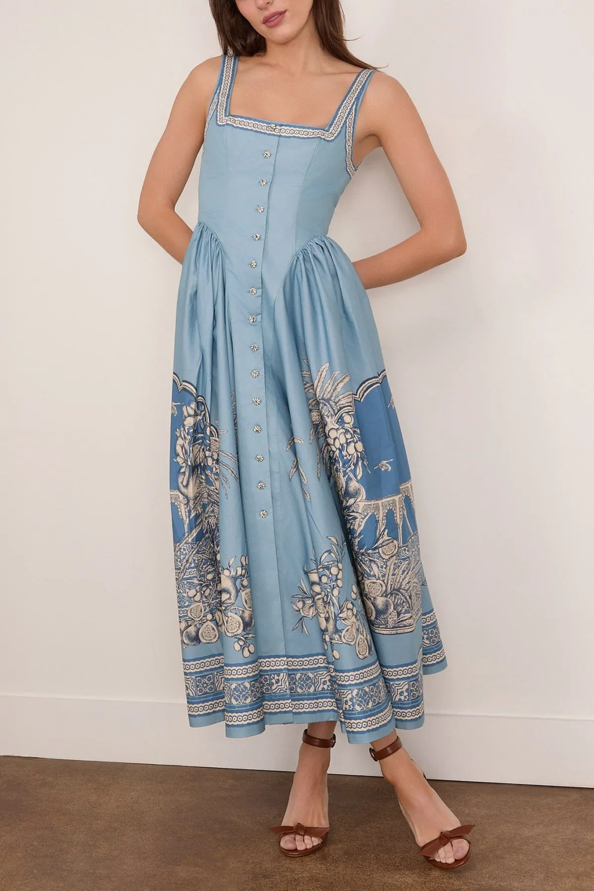 Villa Romantica Midi Dress in Blue sold by Hampden Clothing product image thumbnail 3