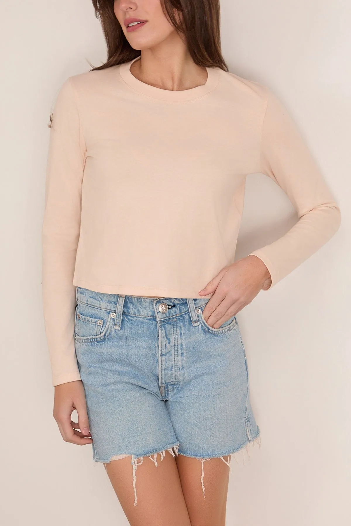 Masal Roundneck Long Sleeve Top in Cream Rose sold by Hampden Clothing product image thumbnail 3