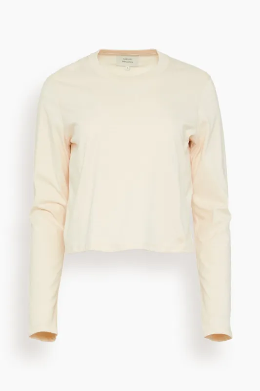 Masal Roundneck Long Sleeve Top in Cream Rose made by Hampden Clothing