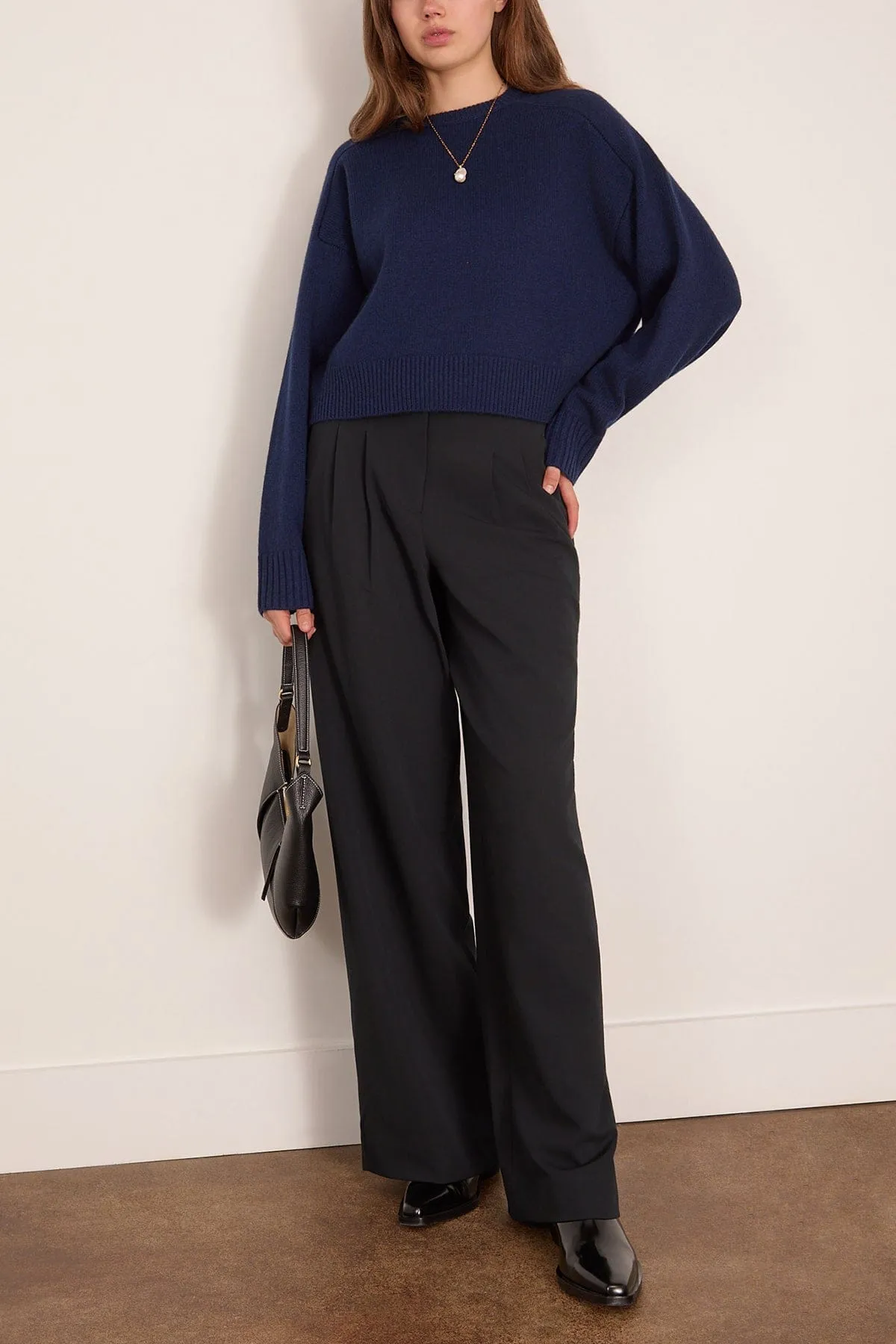 Bruzzi Cropped Sweater in Navy sold by Hampden Clothing product image thumbnail 2