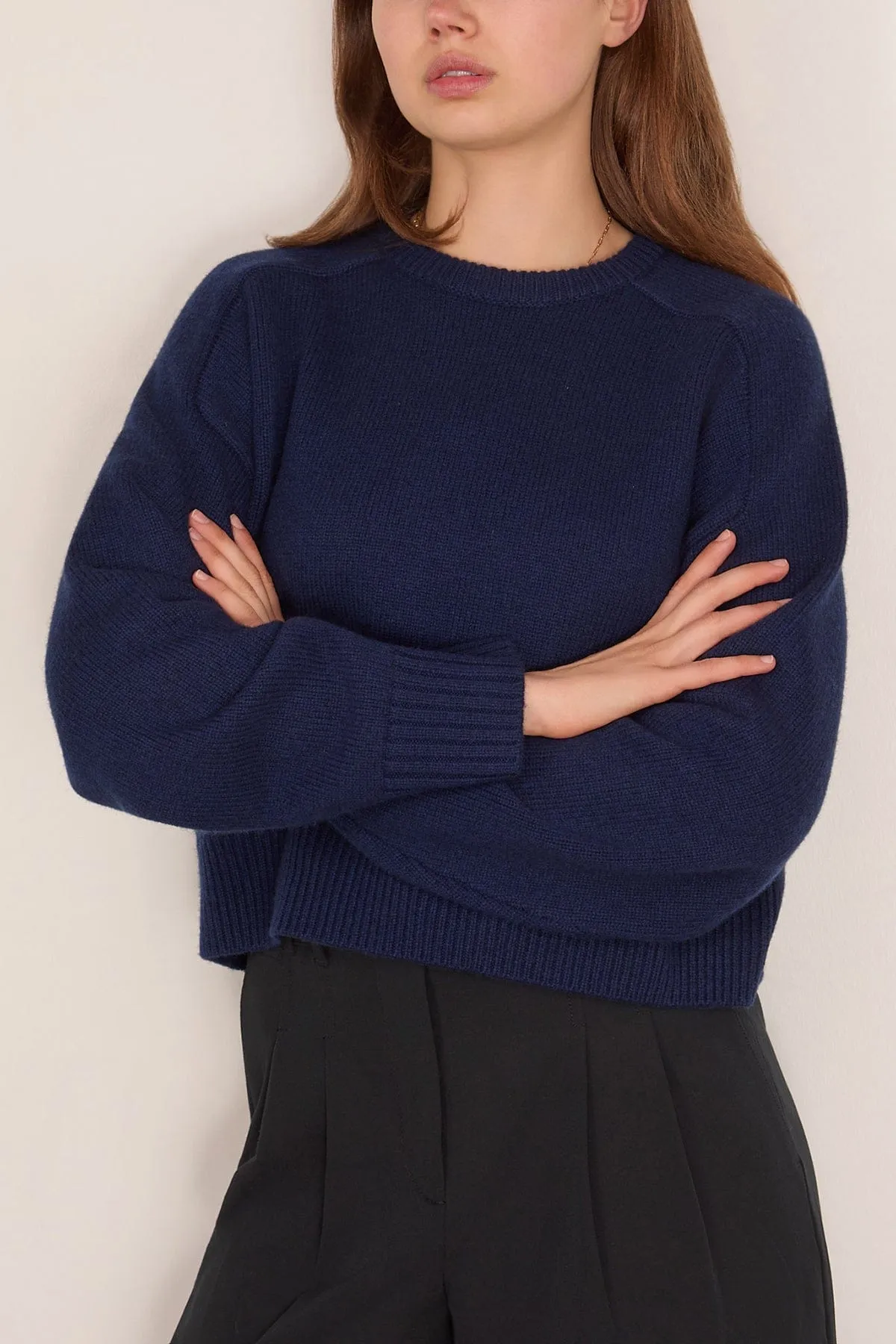 Bruzzi Cropped Sweater in Navy sold by Hampden Clothing product image thumbnail 3