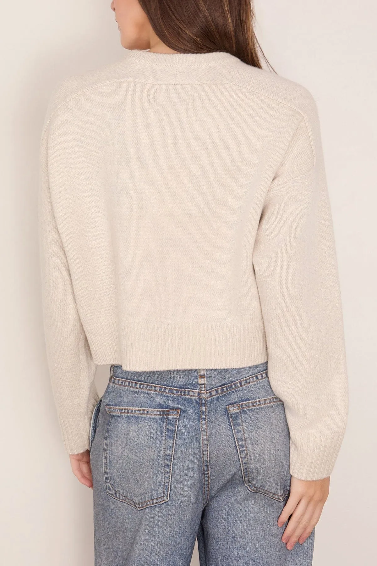 Bruzzi Cropped Sweater in Light Grey Melange sold by Hampden Clothing product image thumbnail 4