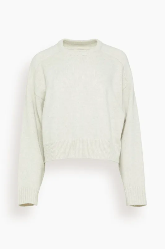 Bruzzi Cropped Sweater in Light Grey Melange made by Loulou De Saison