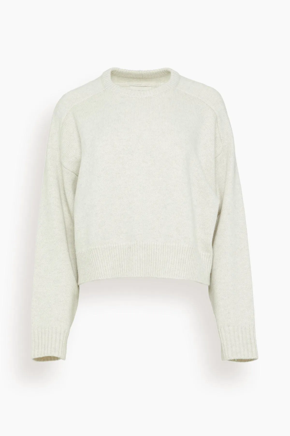 Bruzzi Cropped Sweater in Light Grey Melange sold by Hampden Clothing