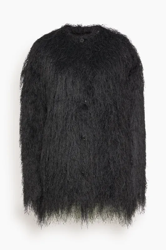 Filipo Oval-Shaped Jacket in Black sold by Hampden Clothing