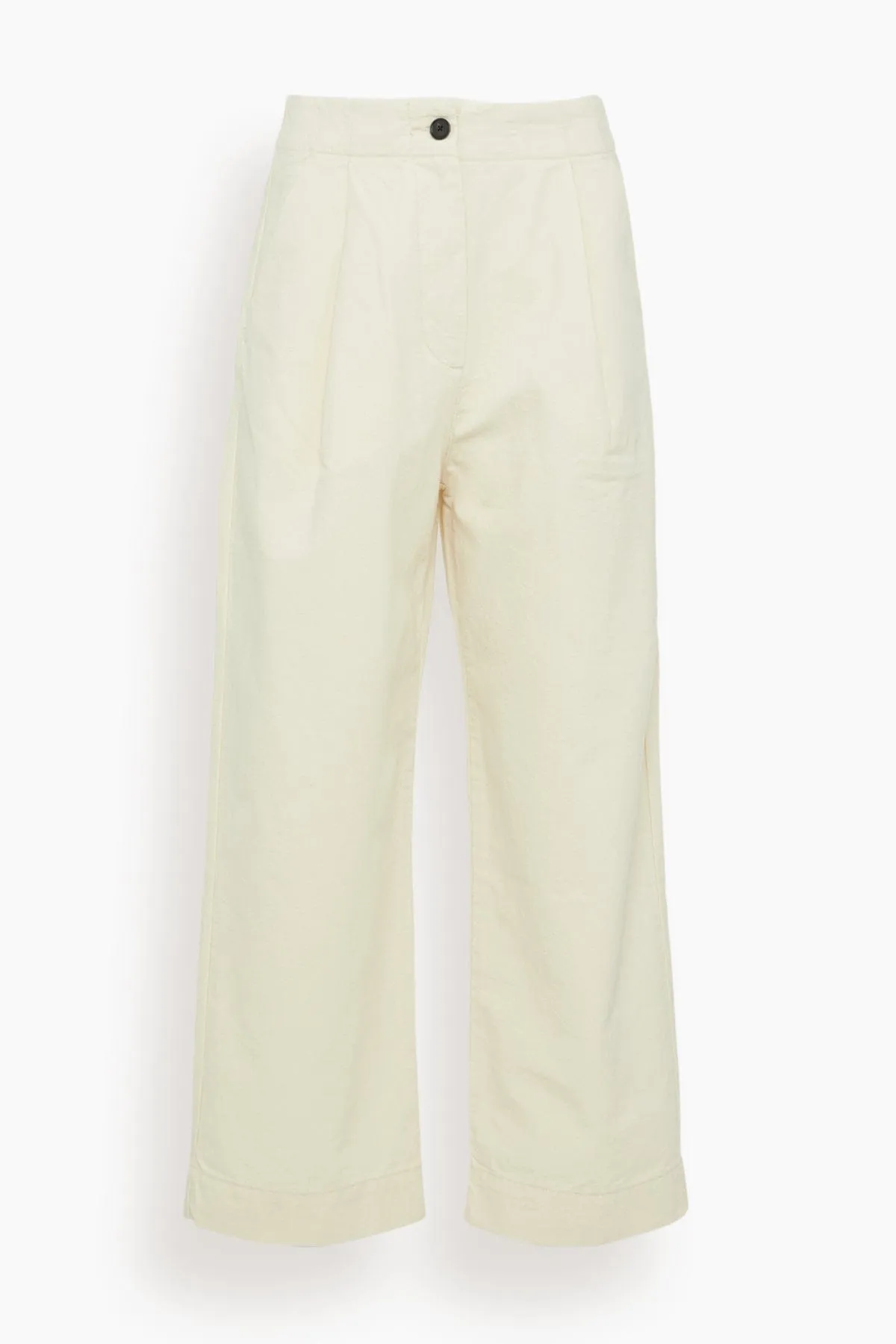 Pleat Front Cotton Trousers in Natural sold by Hampden Clothing