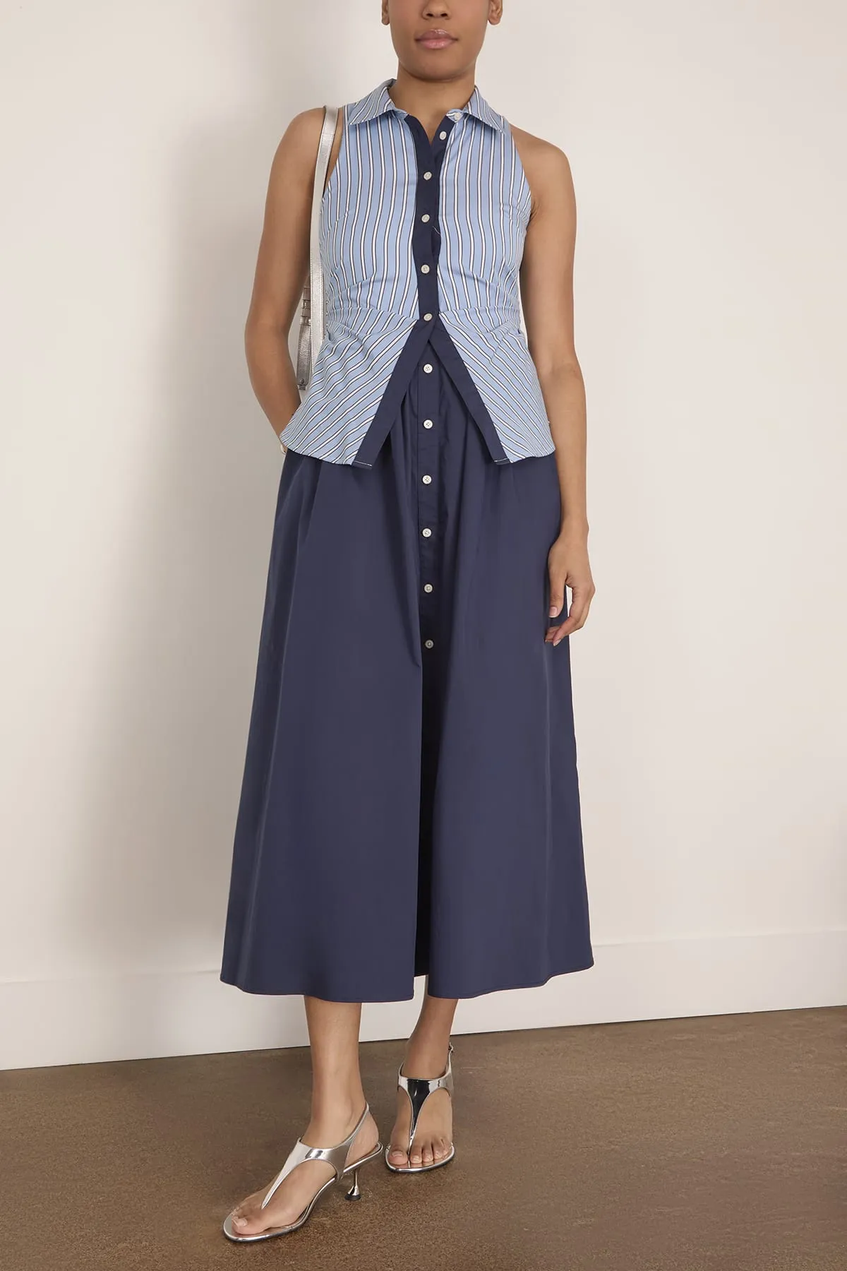 Hannah Dress in Cloudy Blue/Optic White sold by Hampden Clothing product image thumbnail 2