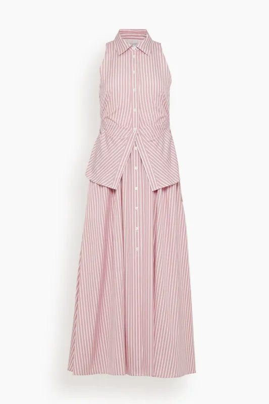 Hannah Dress in Vintage Rose/Optic White made by Tanya Taylor