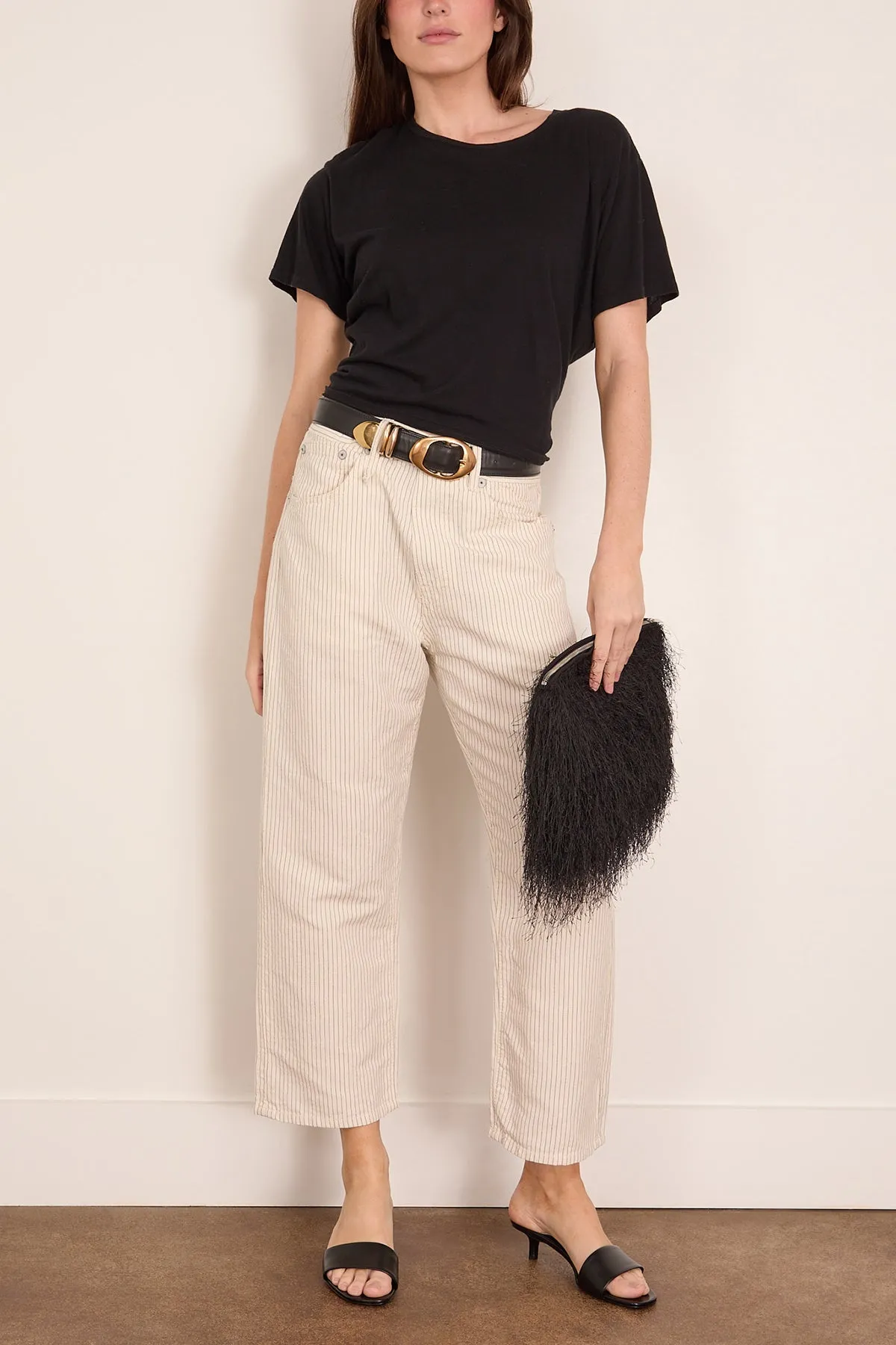 X-BF 5-Pocket Pant in White with Black Mini Stripe sold by Hampden Clothing product image thumbnail 2