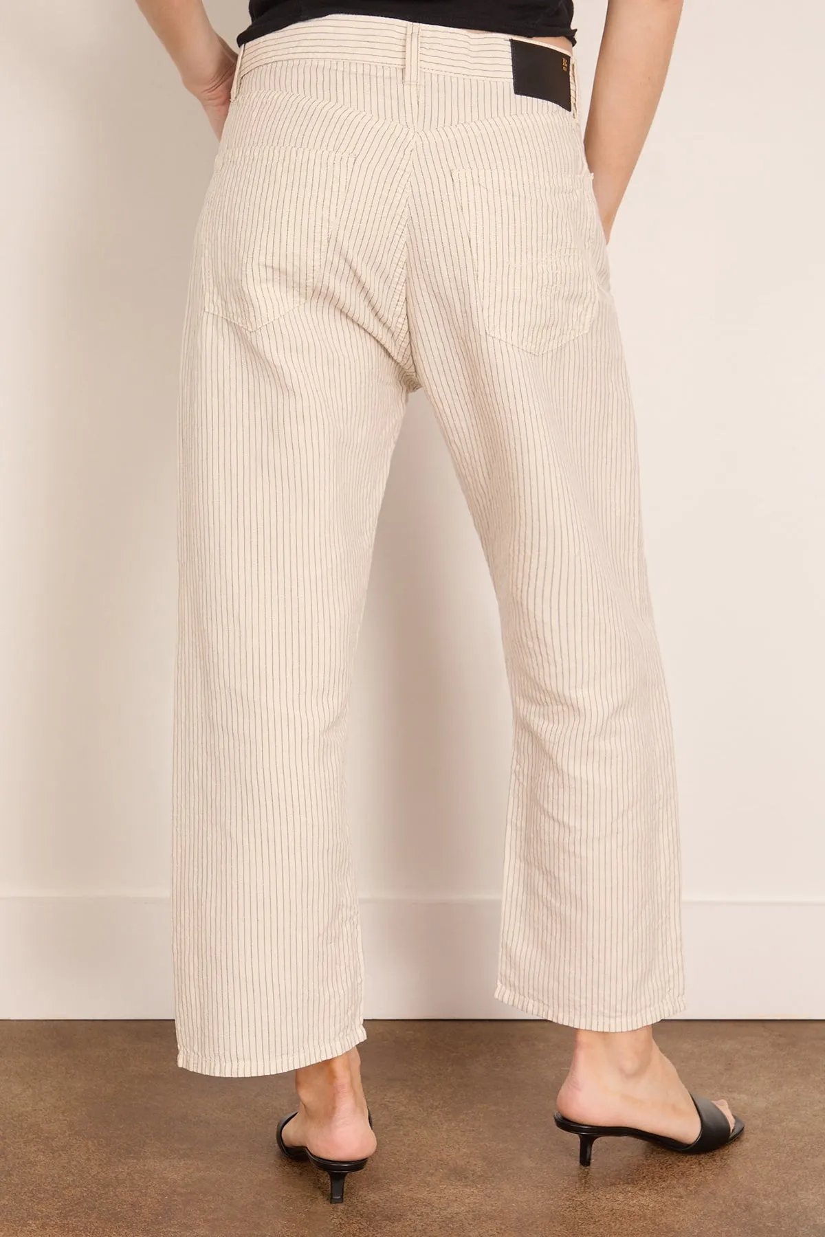 X-BF 5-Pocket Pant in White with Black Mini Stripe sold by Hampden Clothing product image thumbnail 4