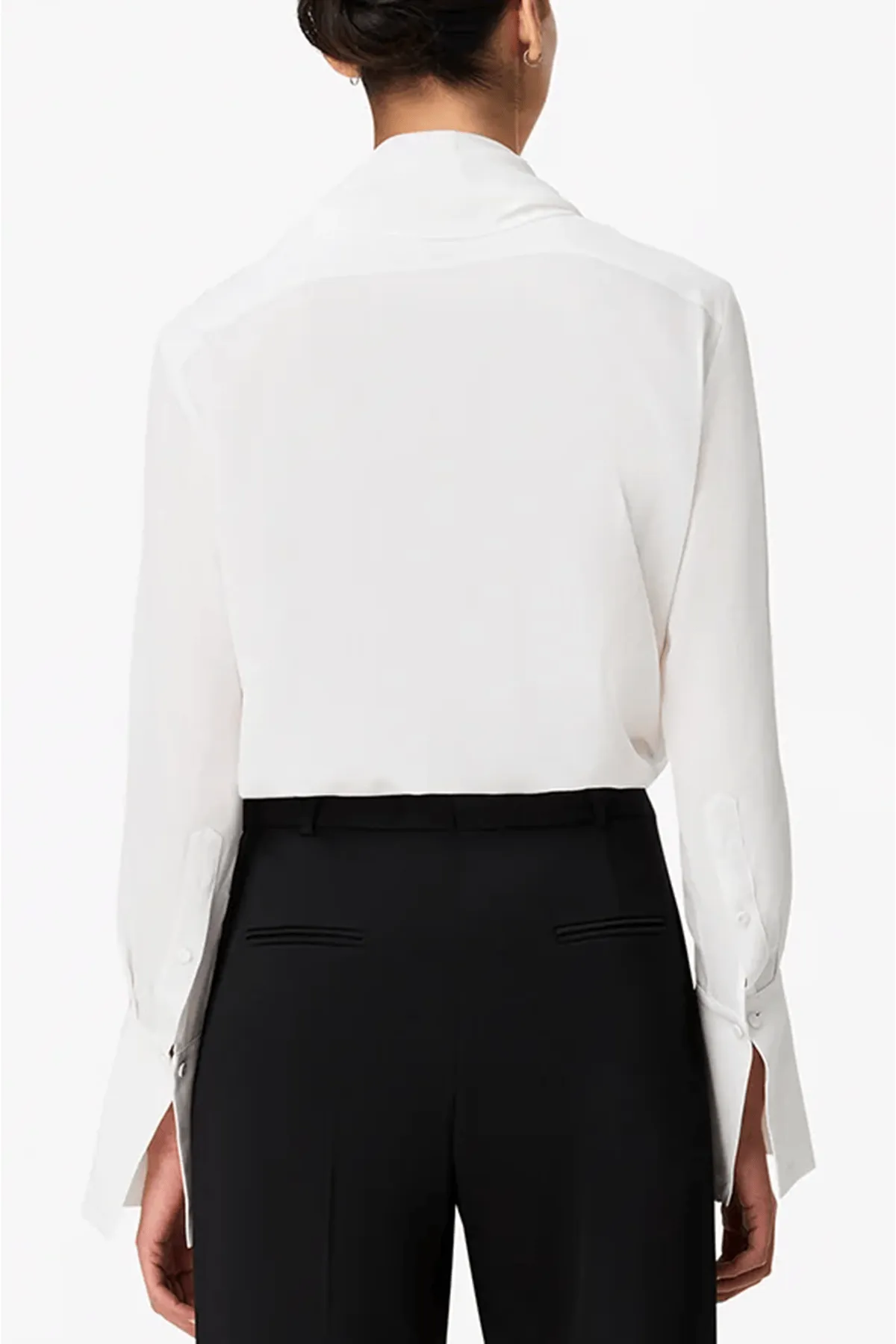 Signature Bow Blouse in Off White sold by Hampden Clothing product image thumbnail 4