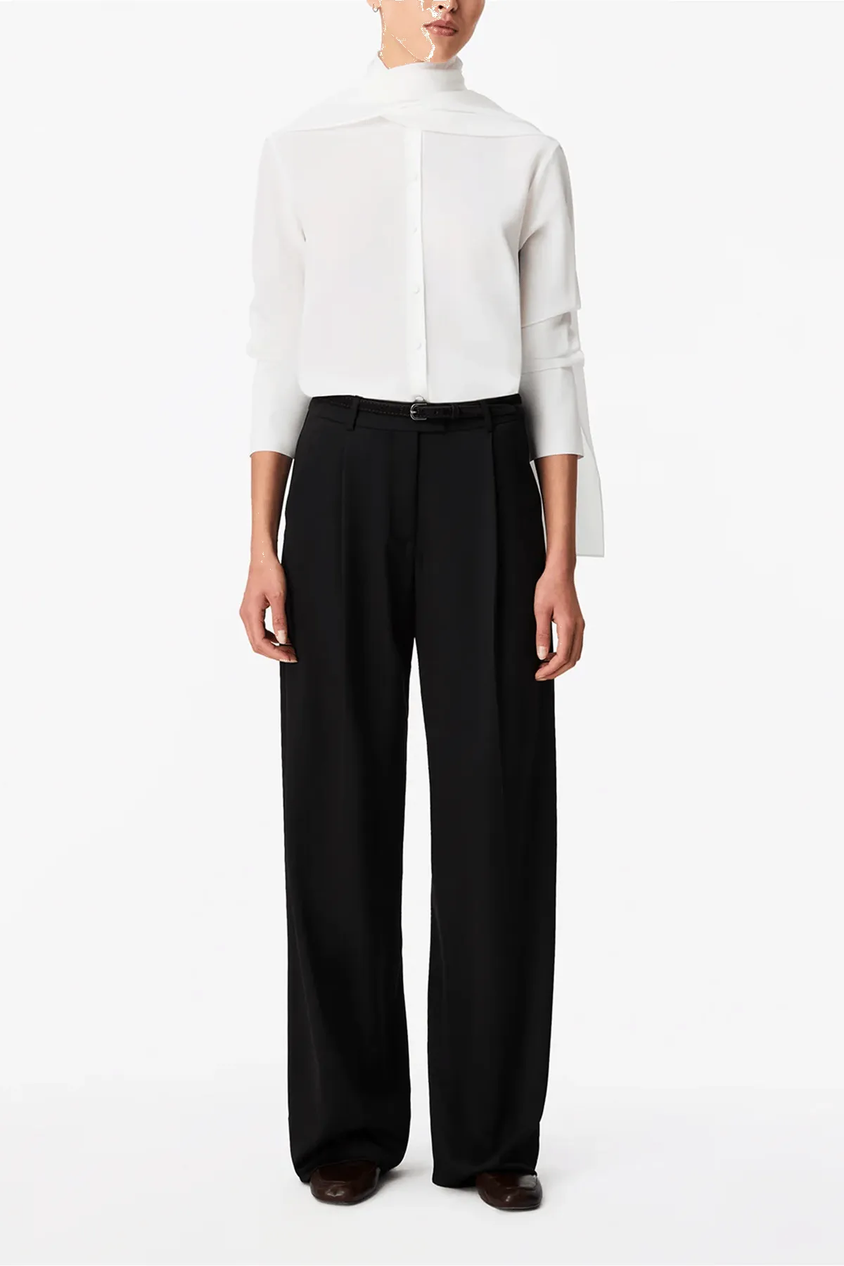 Signature Bow Blouse in Off White sold by Hampden Clothing product image thumbnail 2