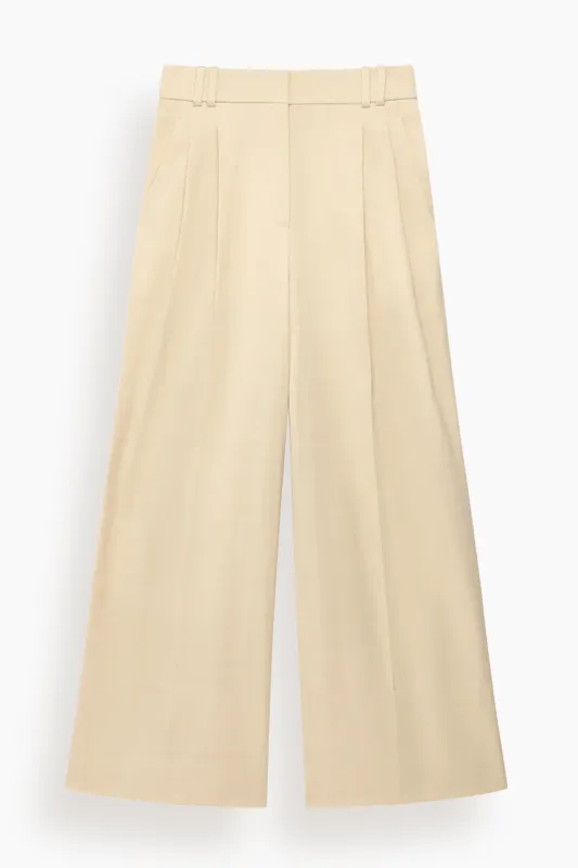 Pleated Trouser in Sand made by Another Tomorrow