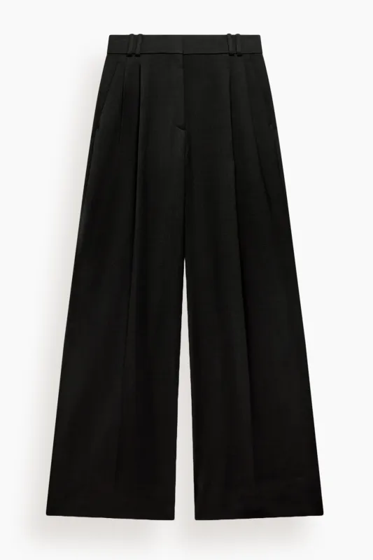 Pleated Trouser in Black made by Another Tomorrow