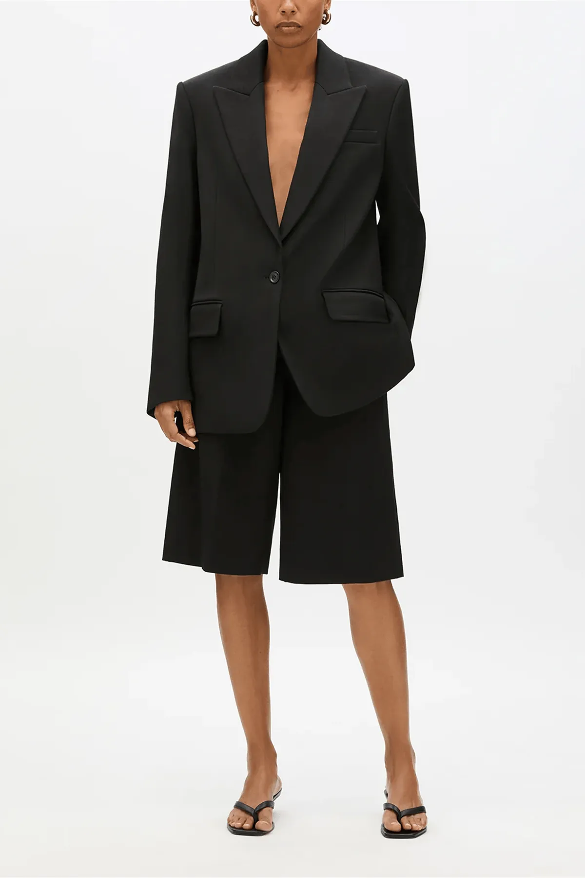 Oversized Tailored Jacket in Black sold by Hampden Clothing product image thumbnail 2