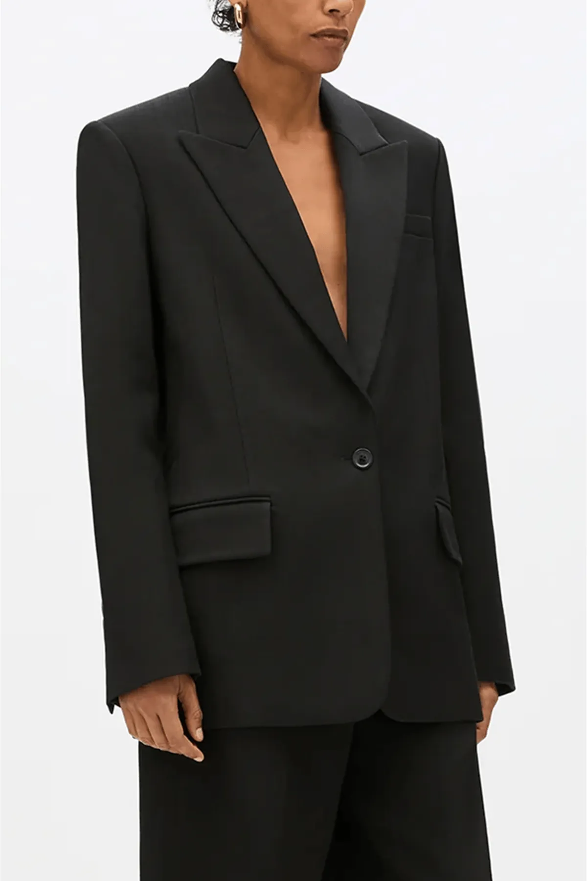 Oversized Tailored Jacket in Black sold by Hampden Clothing product image thumbnail 3