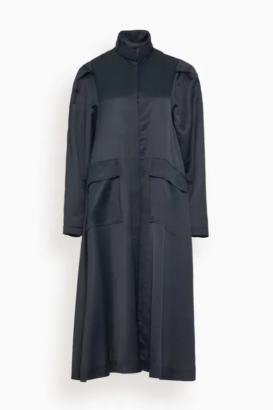 Chet Satin Trench in Black made by Bite Studios