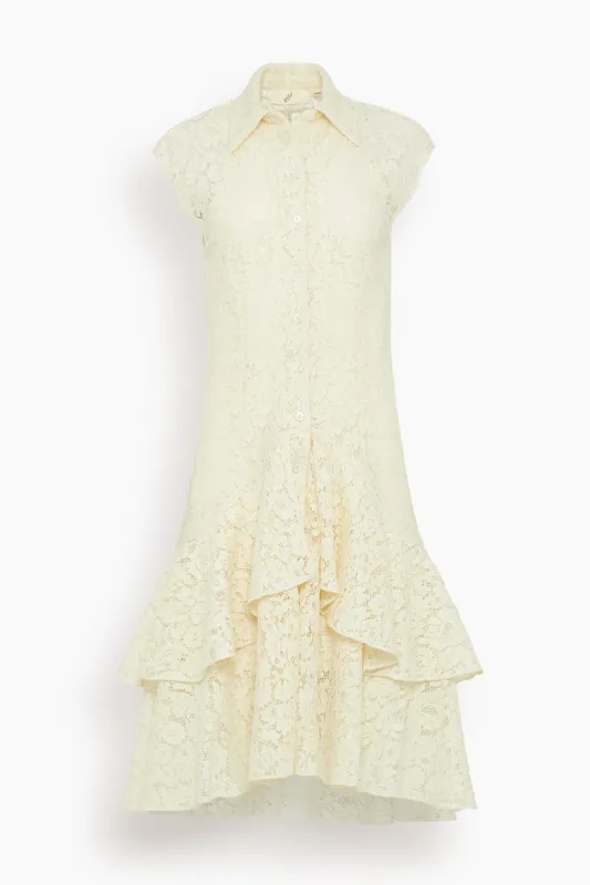 Volans Lace Dress in Off-White made by Bite Studios