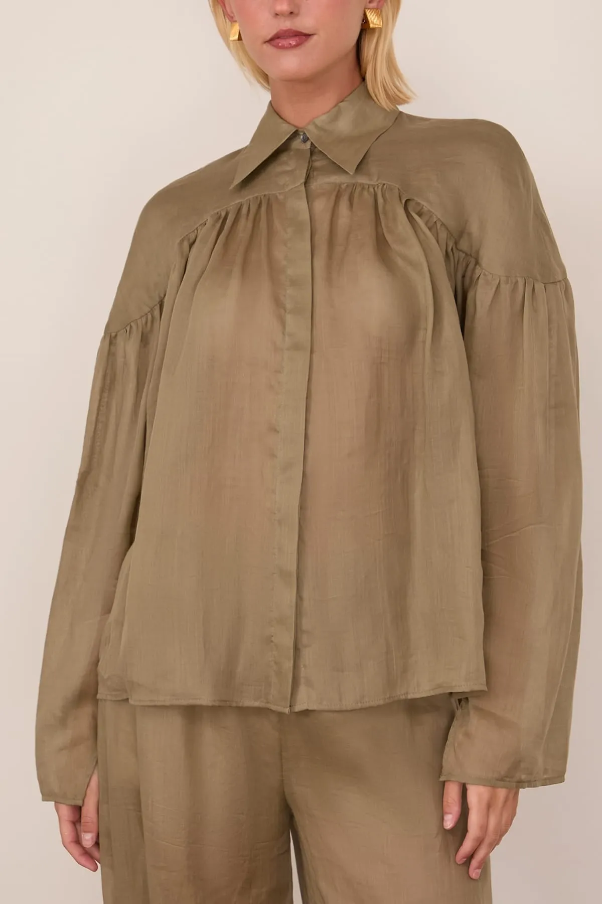 Airy Blouse in Nettle sold by Hampden Clothing product image thumbnail 3