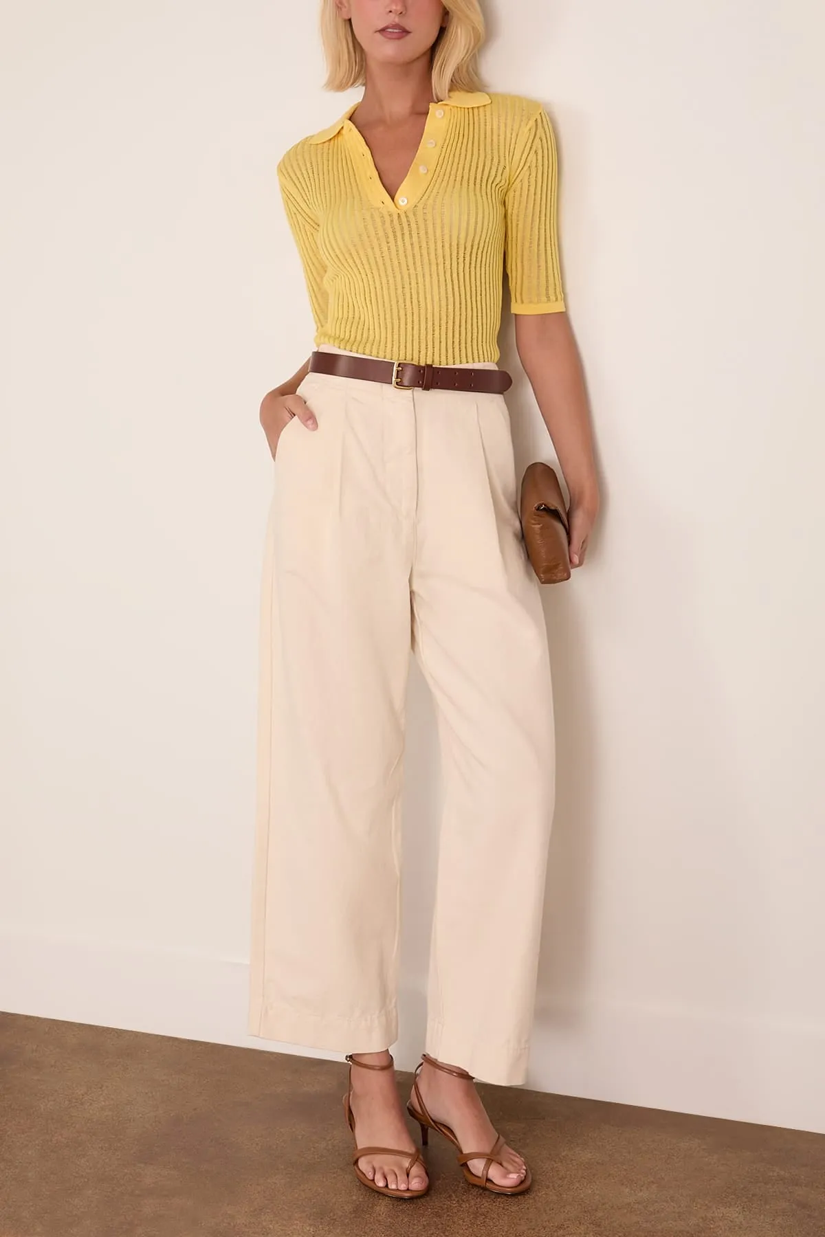 Cotton Net Rib Top in Daffodil sold by Hampden Clothing product image thumbnail 2
