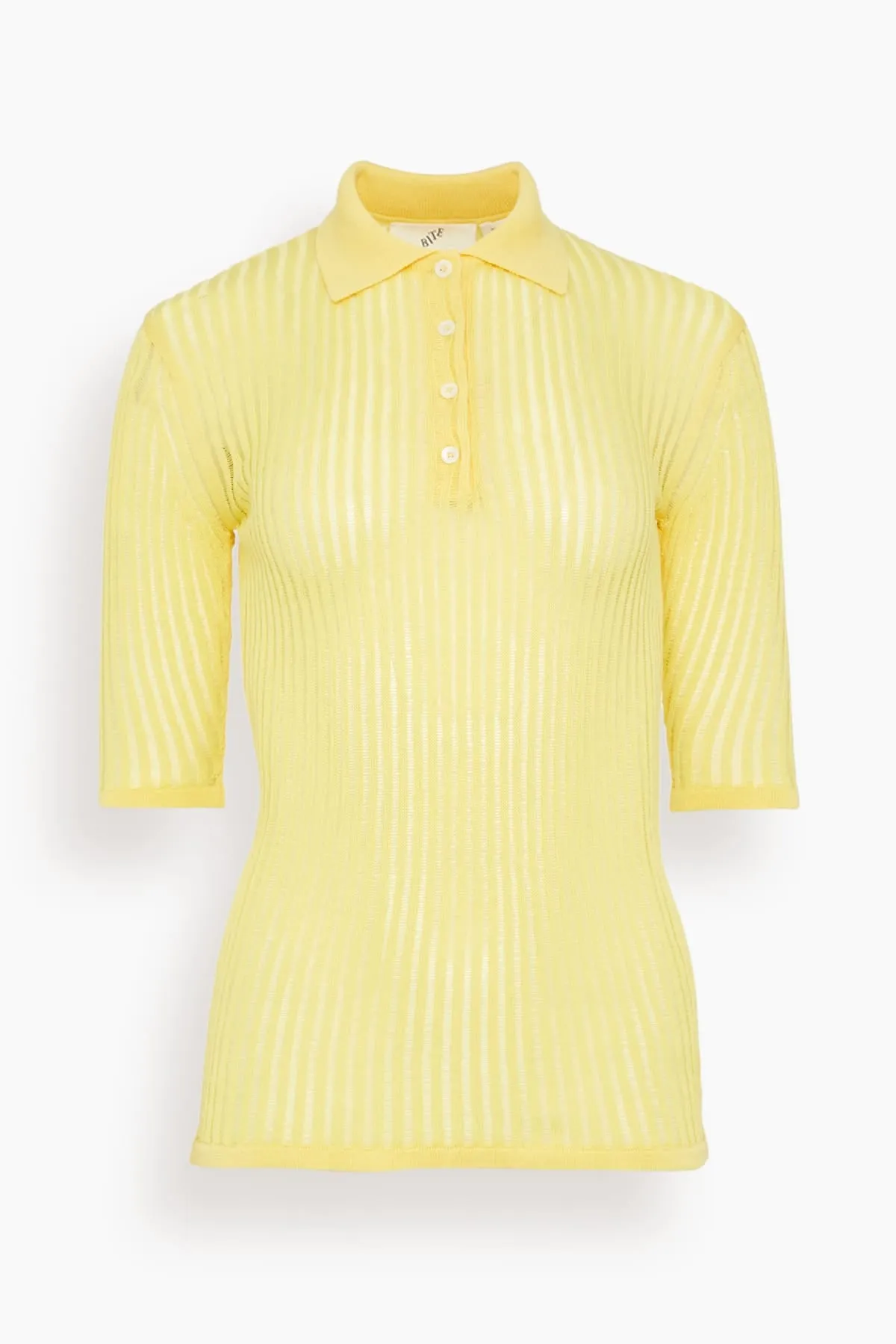 Cotton Net Rib Top in Daffodil sold by Hampden Clothing