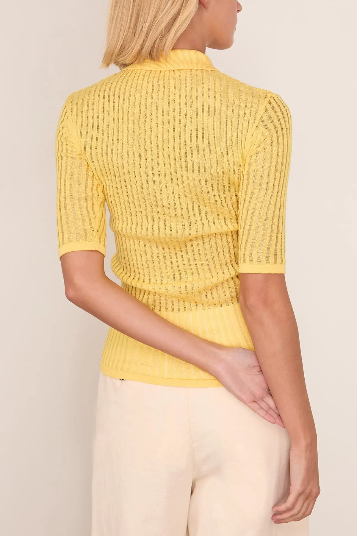 Cotton Net Rib Top in Daffodil sold by Hampden Clothing product image thumbnail 4