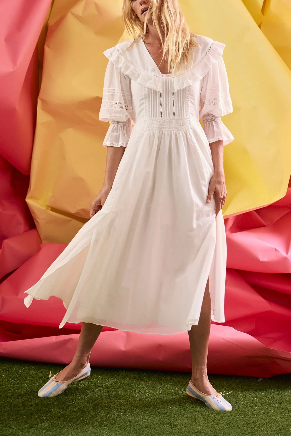 Selena Dress in White sold by Hampden Clothing product image thumbnail 2