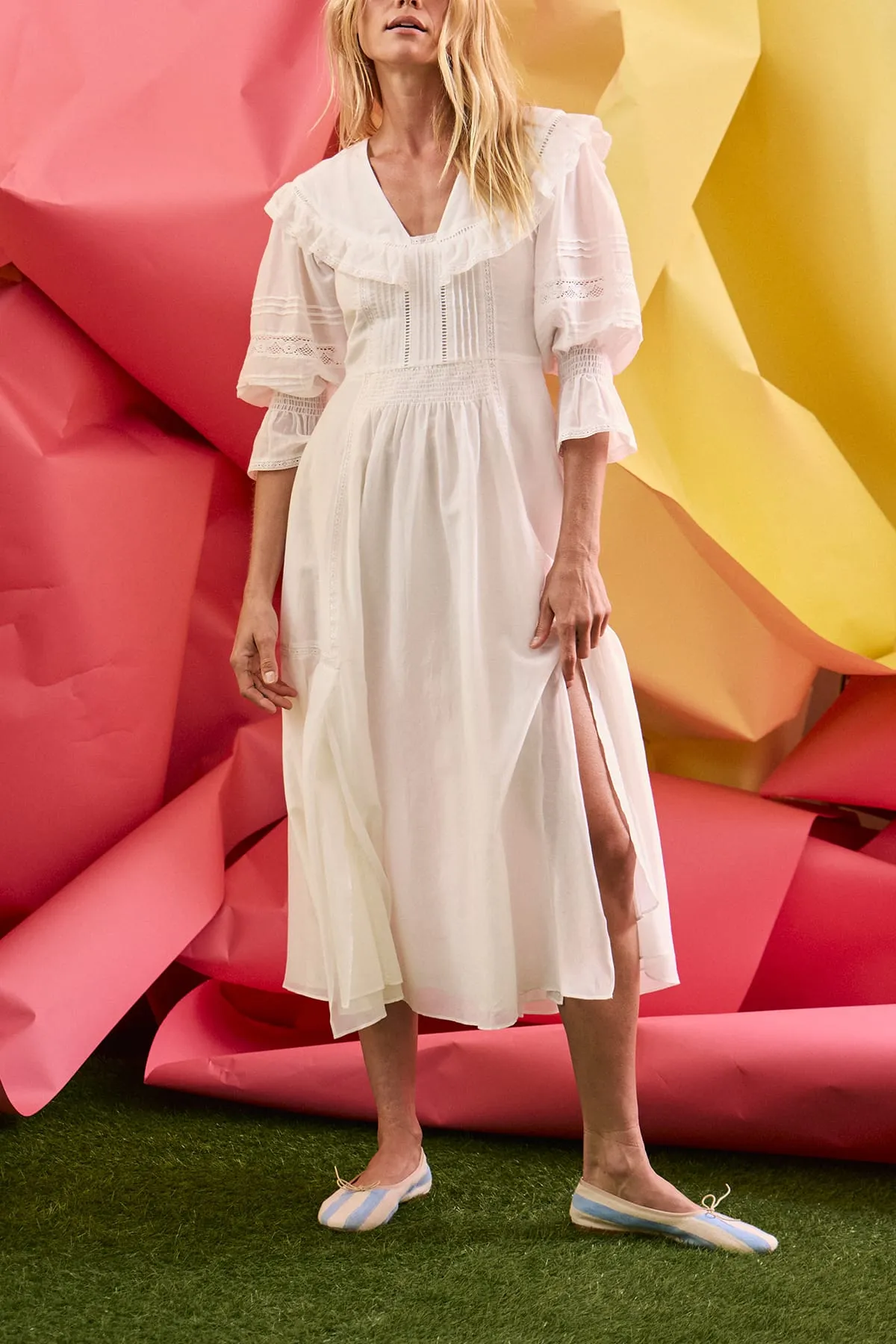Selena Dress in White sold by Hampden Clothing product image thumbnail 3