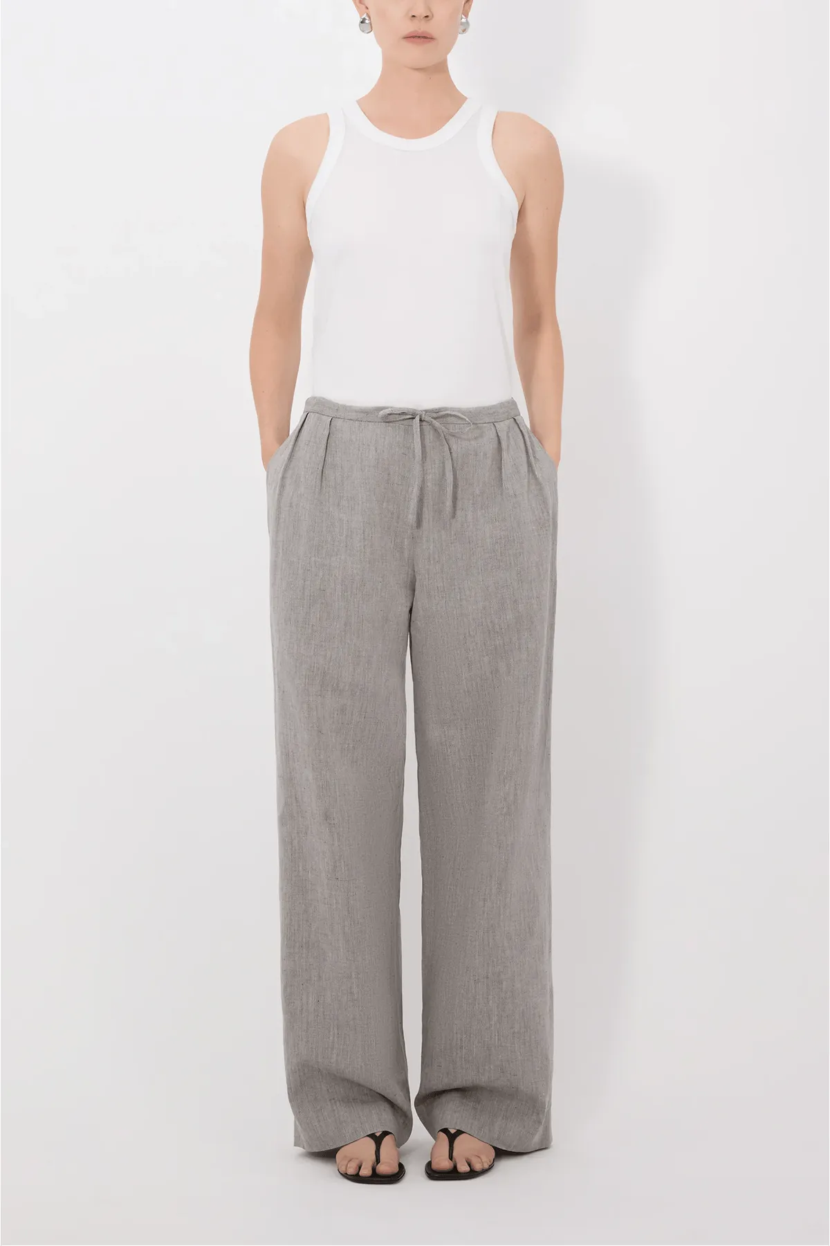 Clark Loose Fit Pant in Grey Melange sold by Hampden Clothing product image thumbnail 2