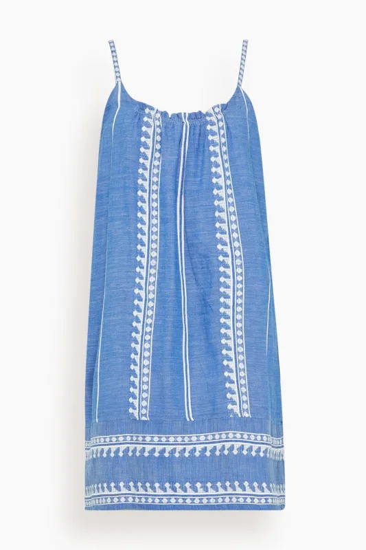 Zina Swing Dress in Tebibi Blue made by lemlem