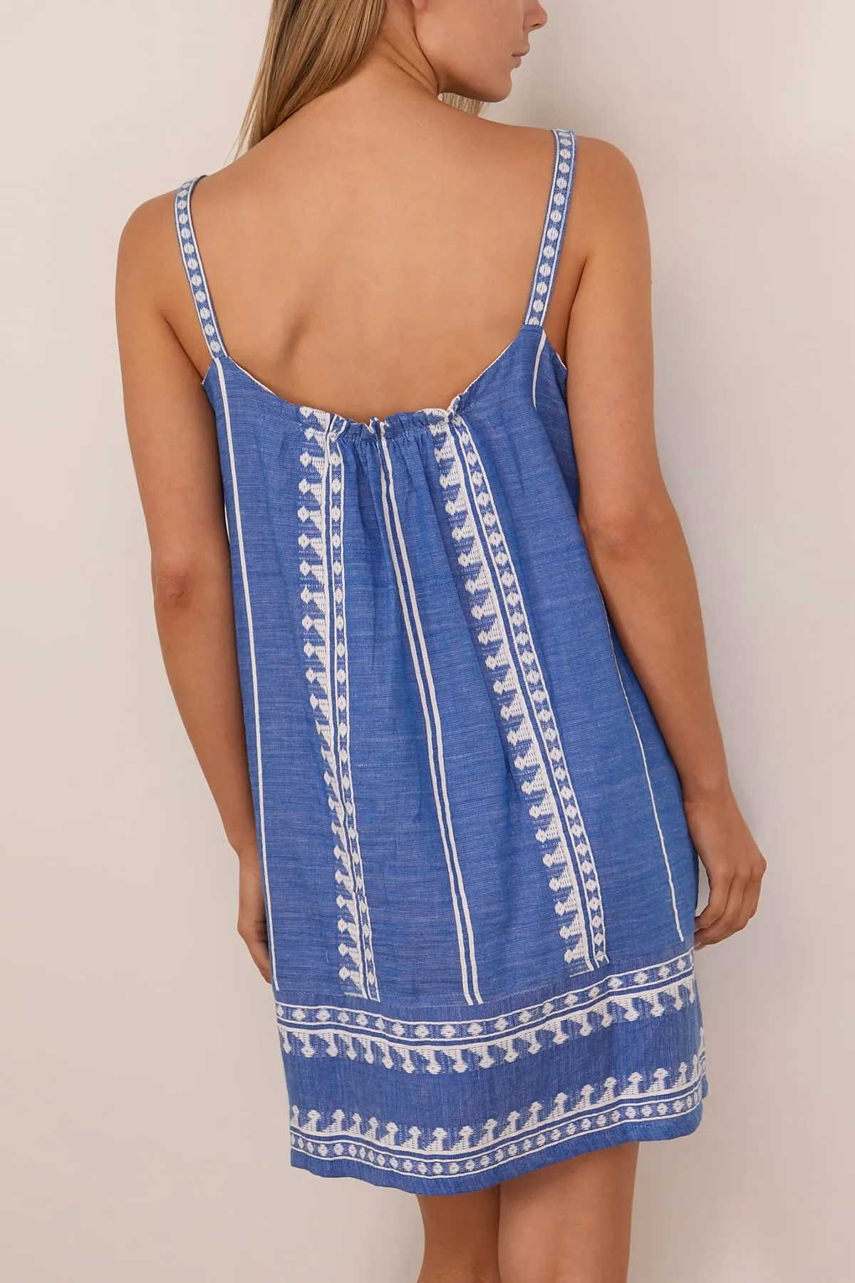 Zina Swing Dress in Tebibi Blue sold by Hampden Clothing product image thumbnail 4