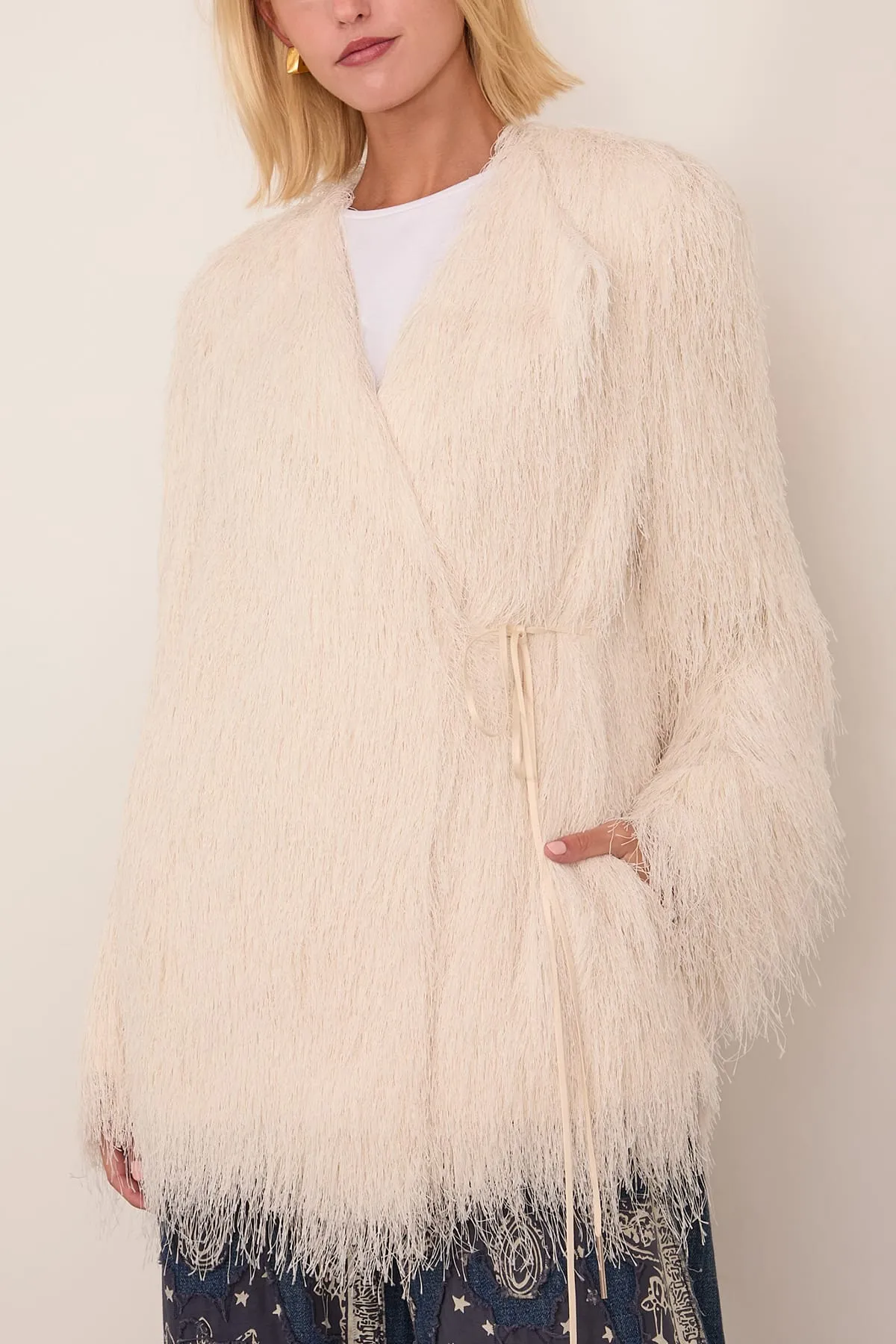 Rivla Short Coat in White sold by Hampden Clothing product image thumbnail 3